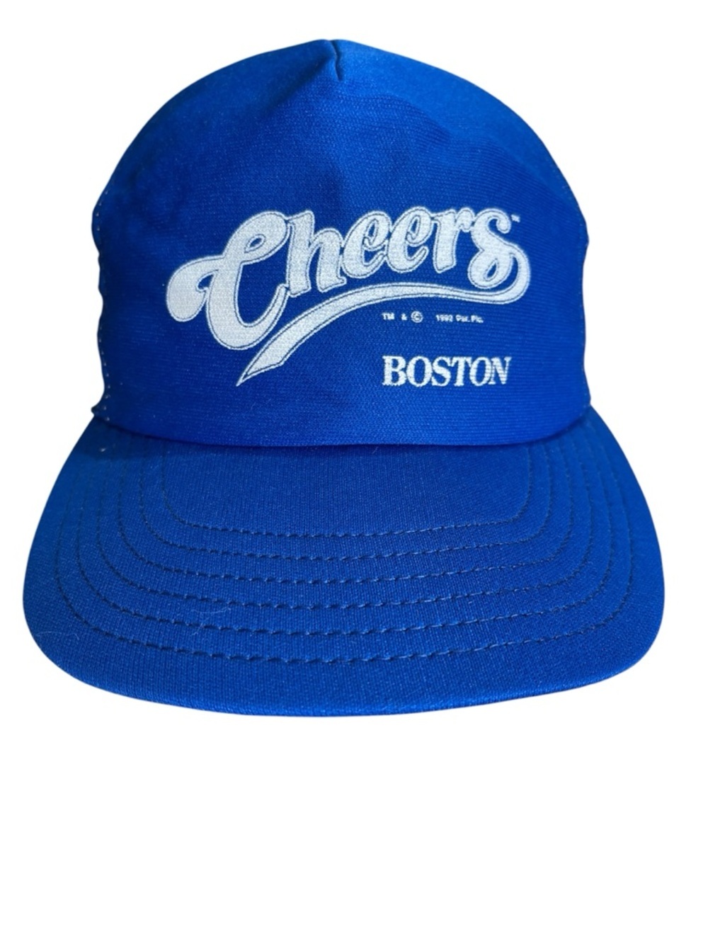 Vintage 90’s Cheers Boston Bat TV Show Trucker Hat One Size Blue